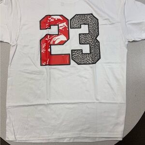 White and Red Graphic Men's Tee